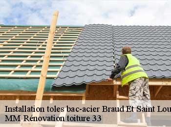 Installation toles bac-acier  braud-et-saint-louis-33820 MM Rénovation toiture 33