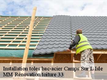 Installation toles bac-acier  camps-sur-l-isle-33660 MM Rénovation toiture 33
