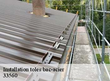 Installation toles bac-acier  carbon-blanc-33560 MM Rénovation toiture 33