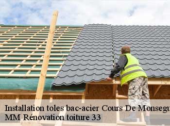 Installation toles bac-acier  cours-de-monsegur-33580 MM Rénovation toiture 33