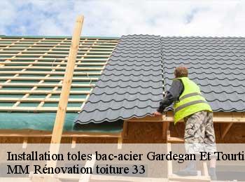 Installation toles bac-acier  gardegan-et-tourtirac-33350 MM Rénovation toiture 33