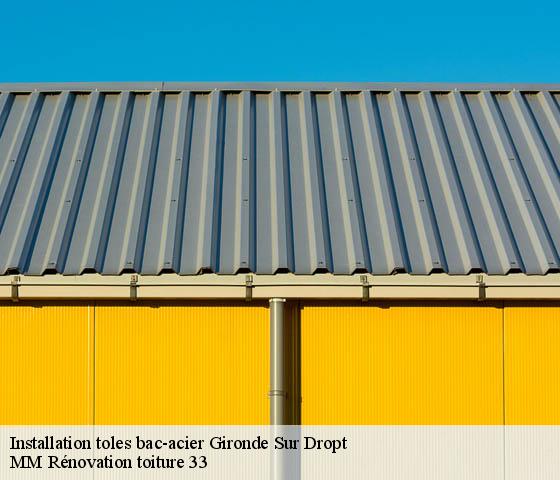 Installation toles bac-acier  gironde-sur-dropt-33190 MM Rénovation toiture 33