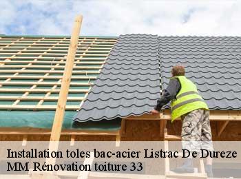 Installation toles bac-acier  listrac-de-dureze-33790 MM Rénovation toiture 33
