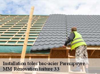 Installation toles bac-acier  parempuyre-33290 MM Rénovation toiture 33