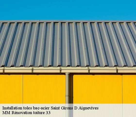 Installation toles bac-acier  saint-girons-d-aiguevives-33920 MM Rénovation toiture 33