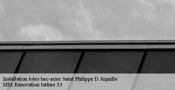 Installation toles bac-acier  saint-philippe-d-aiguille-33350 MM Rénovation toiture 33